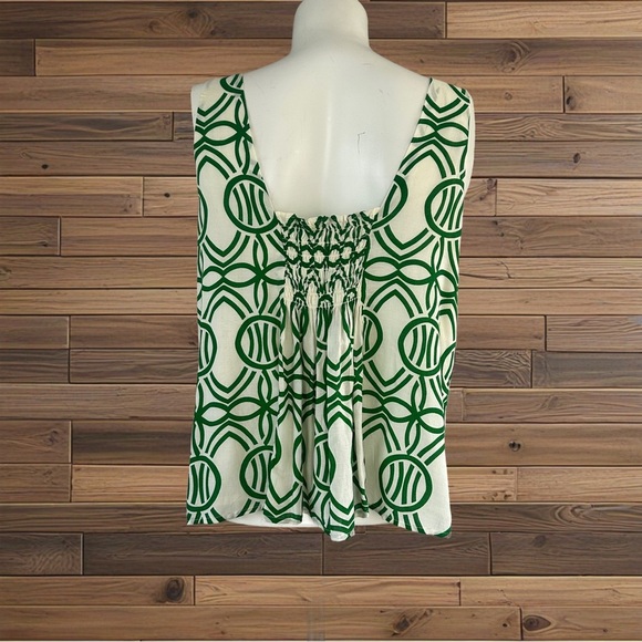 🌴 Maeve Green Sleeveless Ln f Tank Top, Size S - Picture 3 of 10